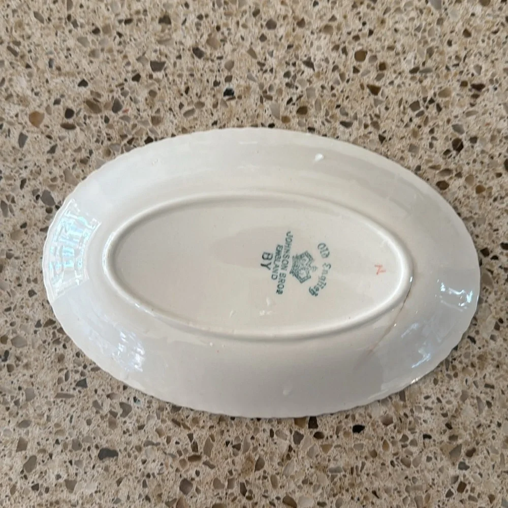 Vintage HTF Johnson Bros. Belvedere butter plate Stamped Old English